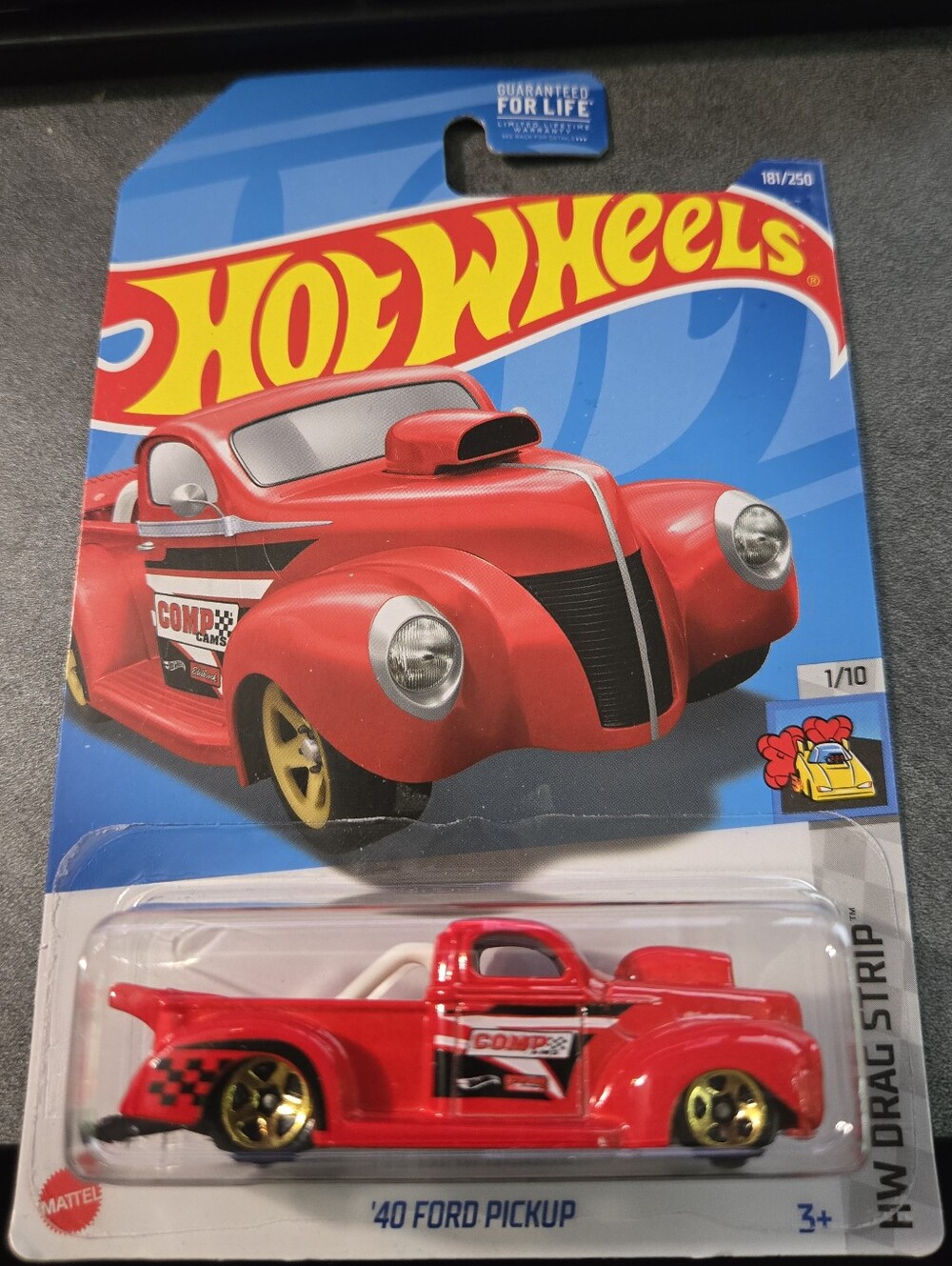 Hot Wheels '40 Ford Pickup Red Factory Error Misaligned Shifted Tampo Sealed